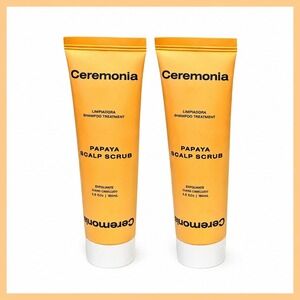 2 X CEREMONIA Papaya Scalp Scrub Shampoo 1oz/30mL Travel Size New Sealed